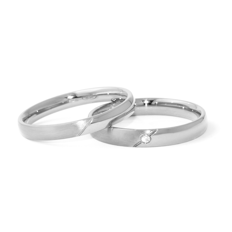 White Gold Engagement Ring mod. Ottavia mm. 3,5