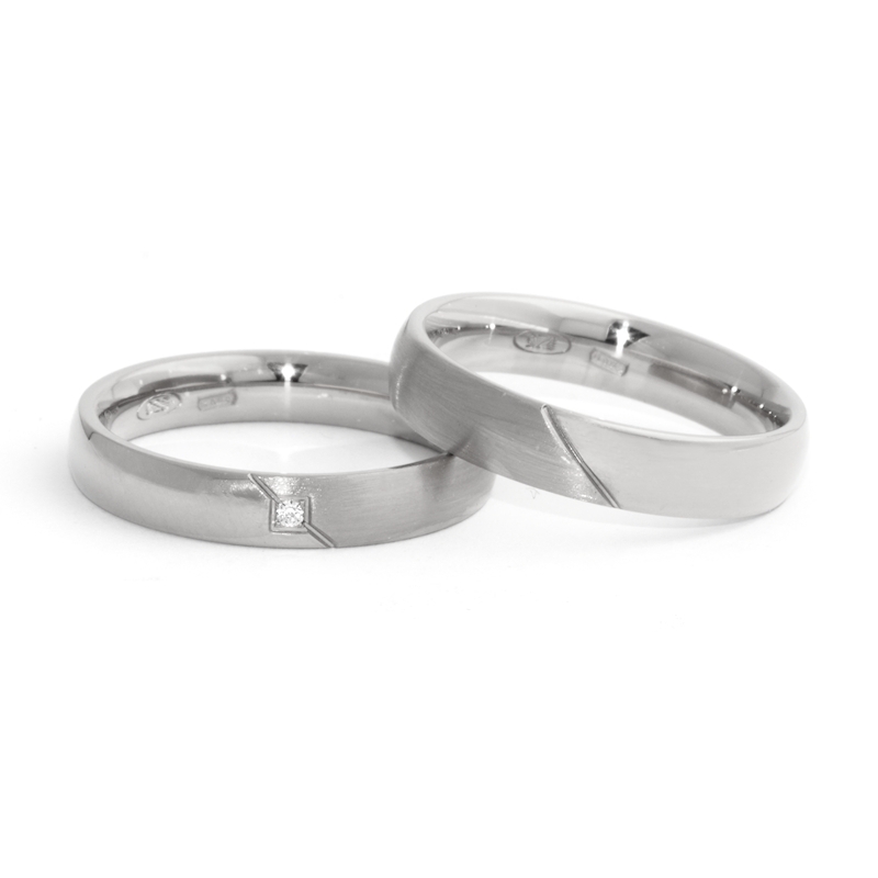 White Gold Engagement Ring mod. Clotilde mm. 4,0