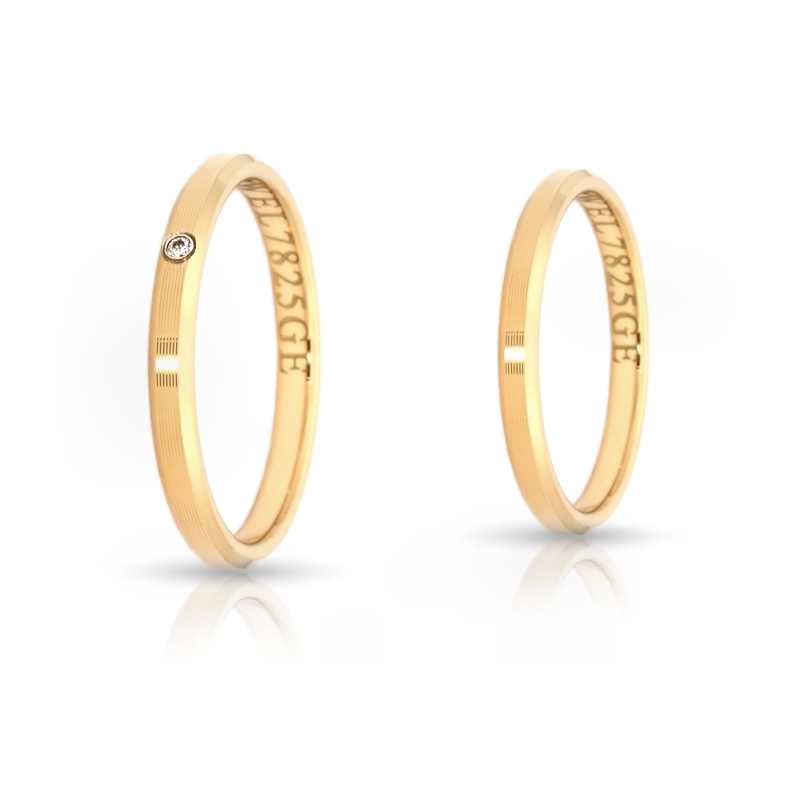 Yellow Gold Engagement Ring Mod. Serena mm. 2,5