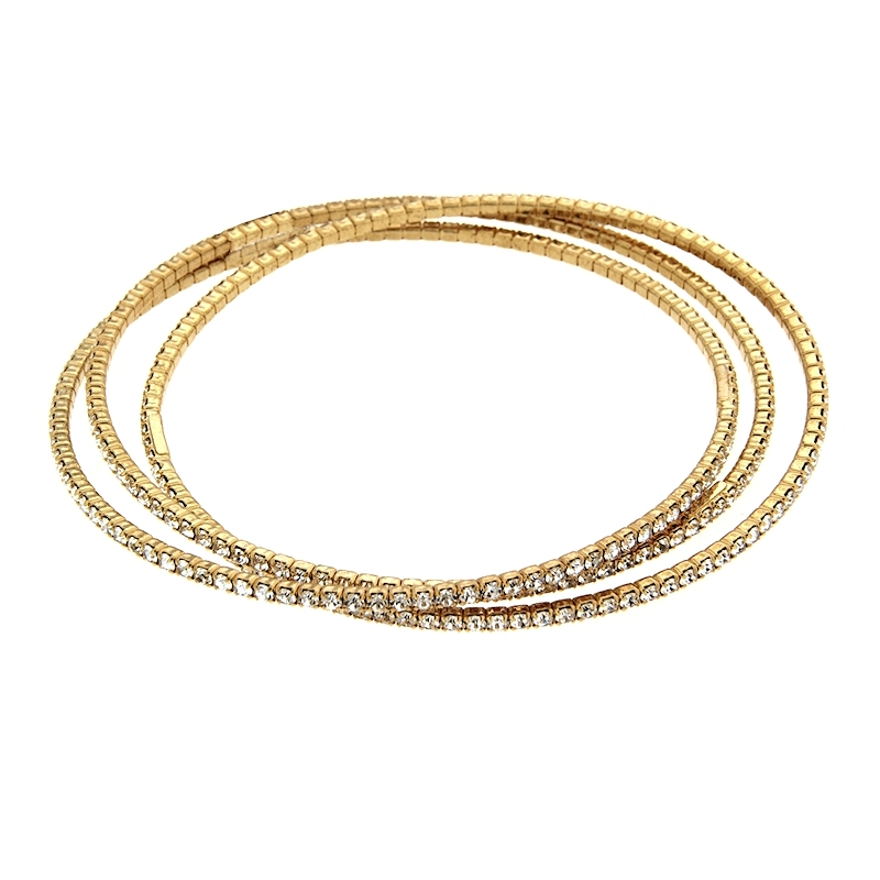 Bracciale trittico in ottone giallo - Coll. Wedding Luxury