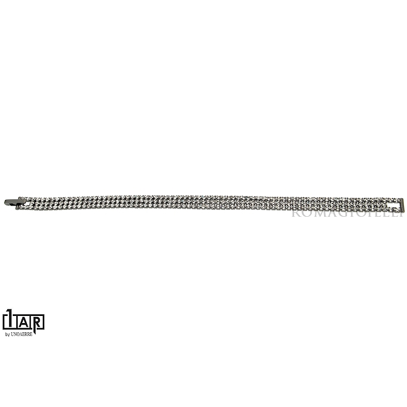 Bracciale tennis 3 fili in ottone ruteniato Cm. 18,0 - Coll. Wedding Luxury