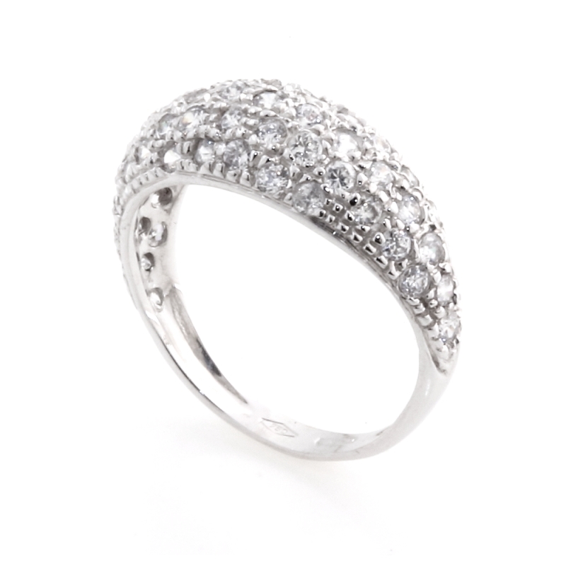 750 Mill. Gold Ring with Cubic Zirconia Size T-1/2