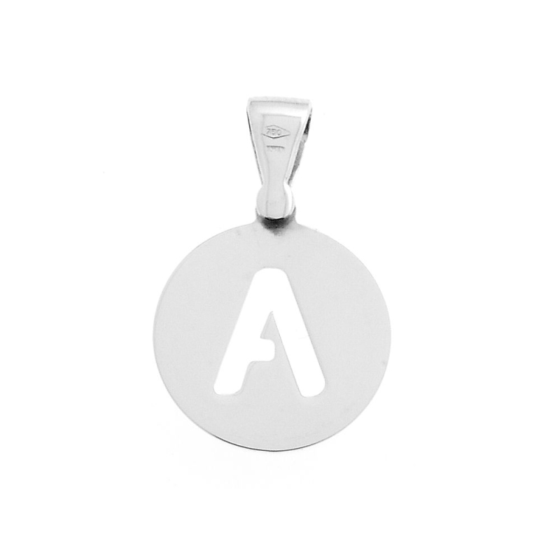 18 Kt White Gold Pendant A Letter (1,5 Cm)