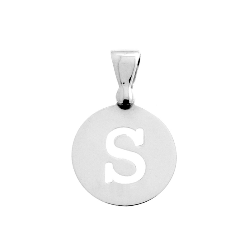 18 Kt White Gold Pendant S Letter (0,8 Cm)