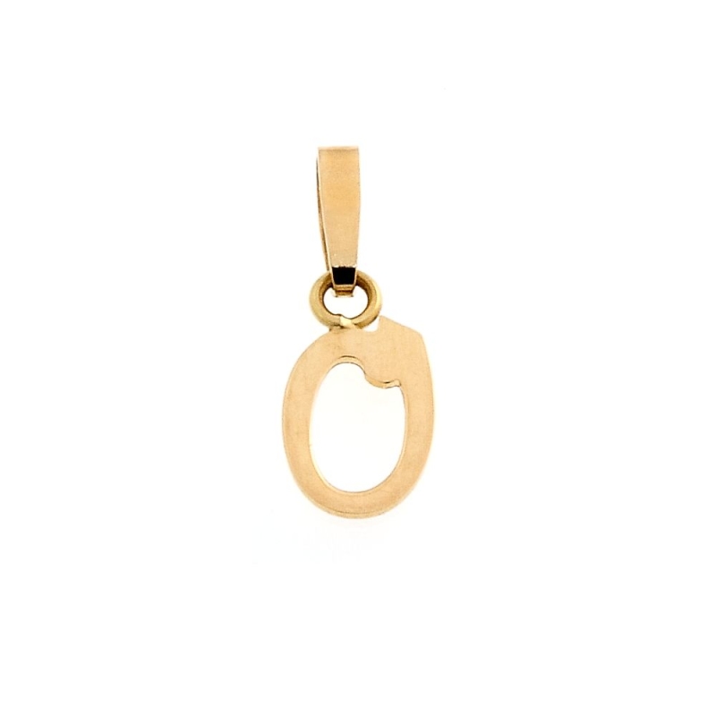 18 Kt Yellow Gold Pendant O Letter  (1,5 Cm)