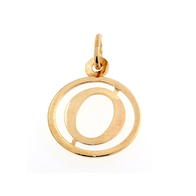18 Kt Yellow Gold Pendant O Letter  (1,5 Cm)
