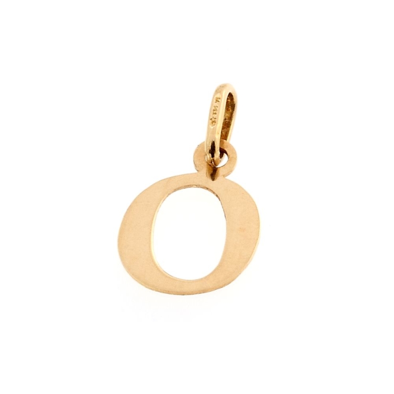 18 Kt Yellow Gold Pendant O Letter  (1,5 Cm)