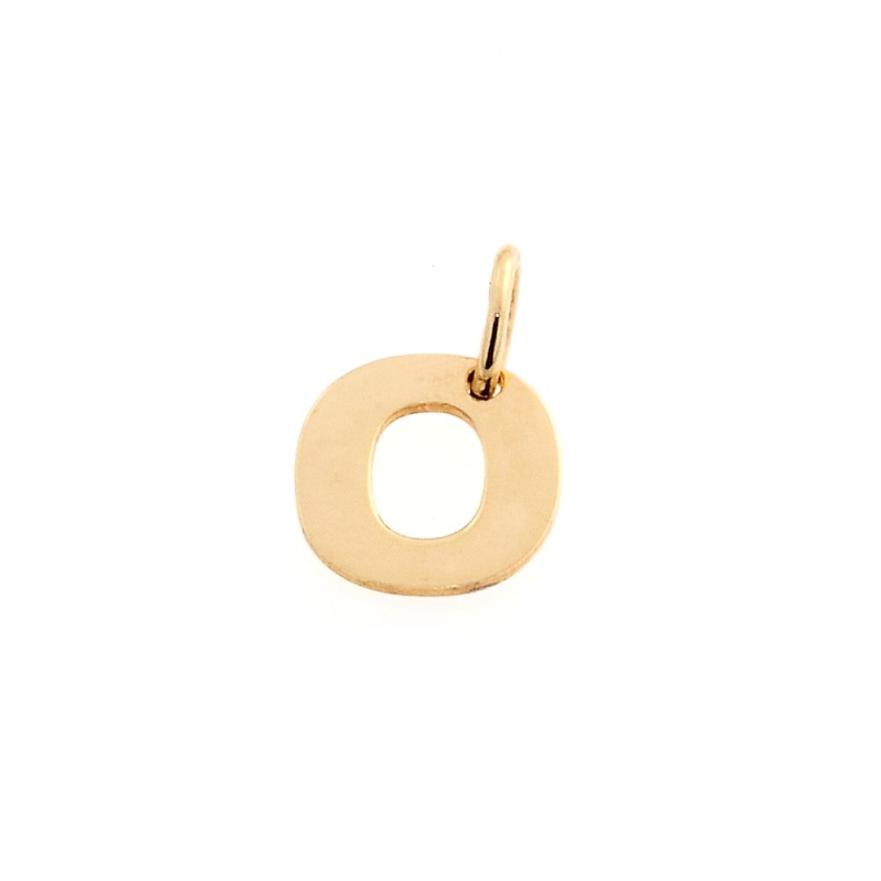18 Kt Yellow Gold Pendant O Letter  (1,5 Cm)