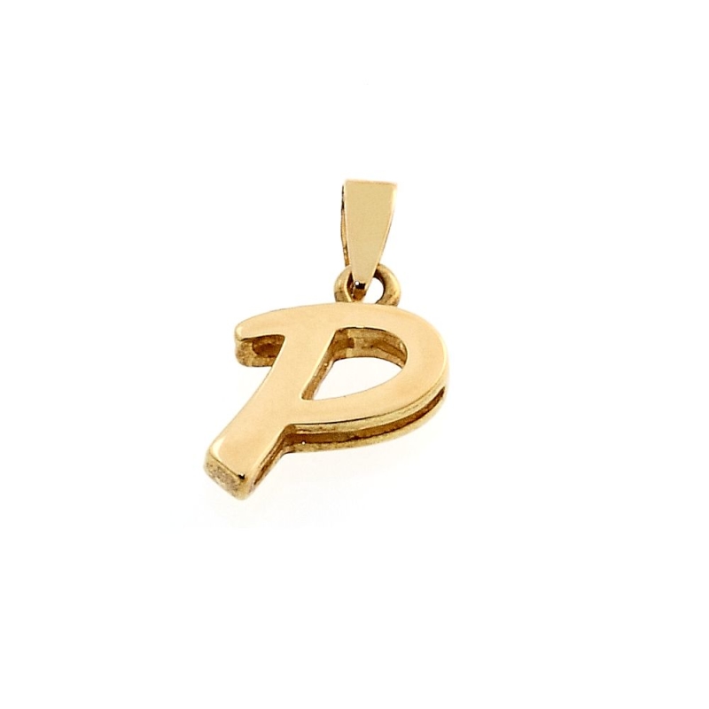18 Kt Yellow Gold Pendant P Letter  (1,5 Cm)