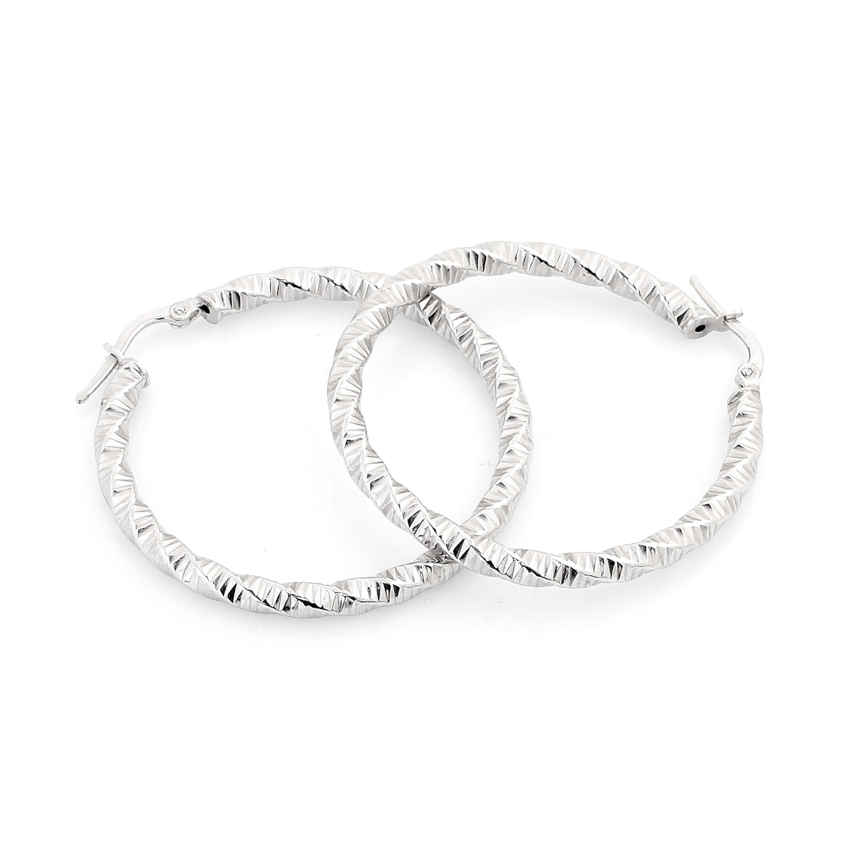 18 Kt White Gold Earrings ( Diameter 3,8 Cm )