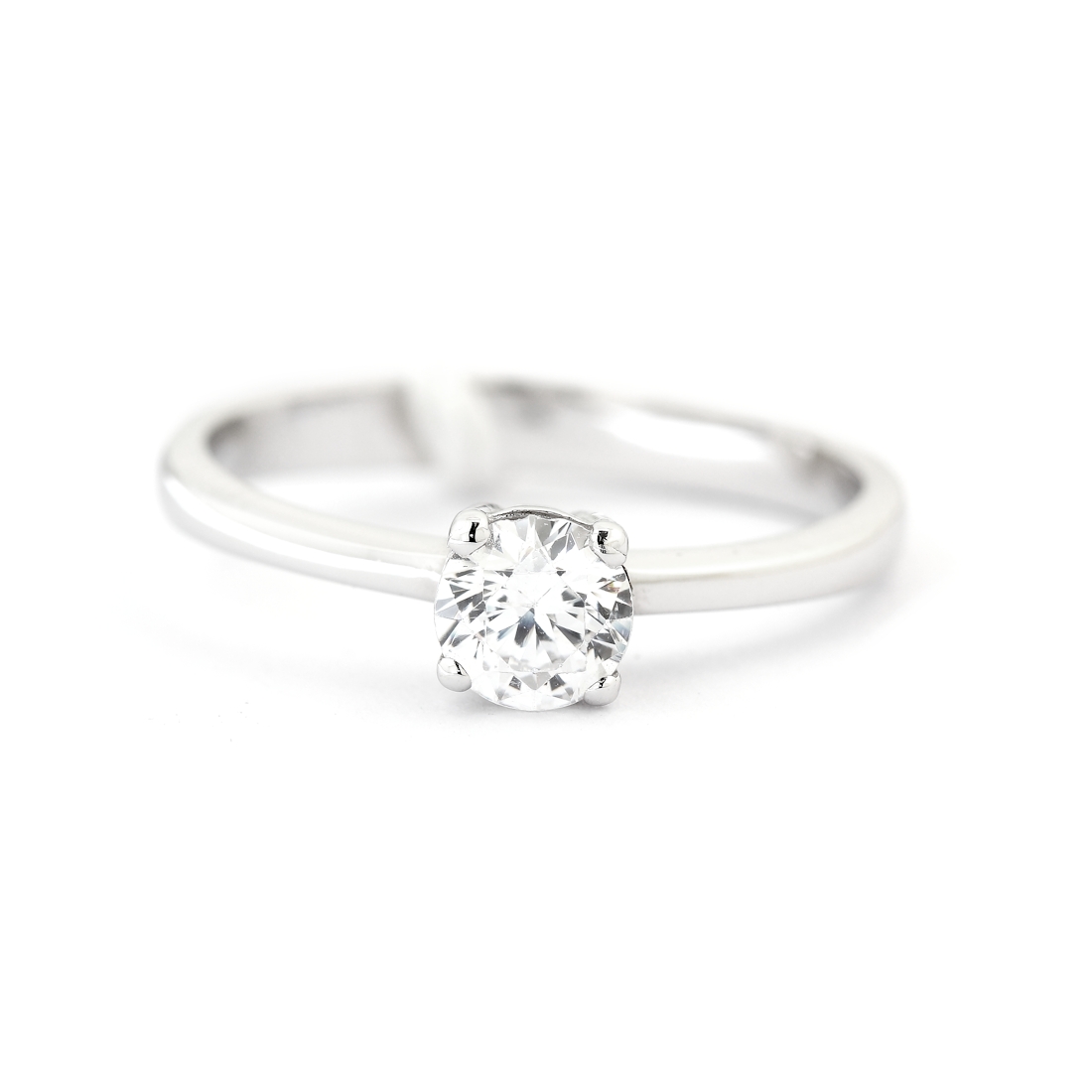 750 Mill. White Gold Ring with Cubic Zirconia Size N