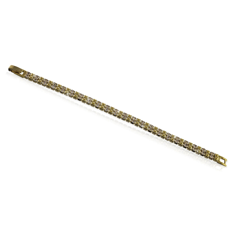 UNOAERRE - Yellow Brass Bracelet with Cubic Zirconia