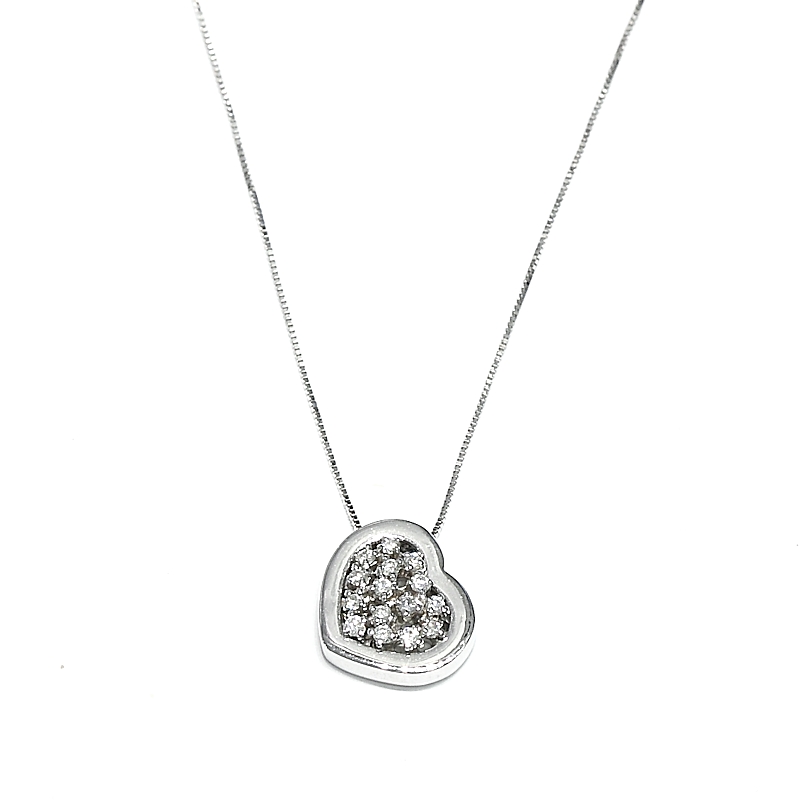 18 Kt White Gold Necklace KT.0.27 F-VVS