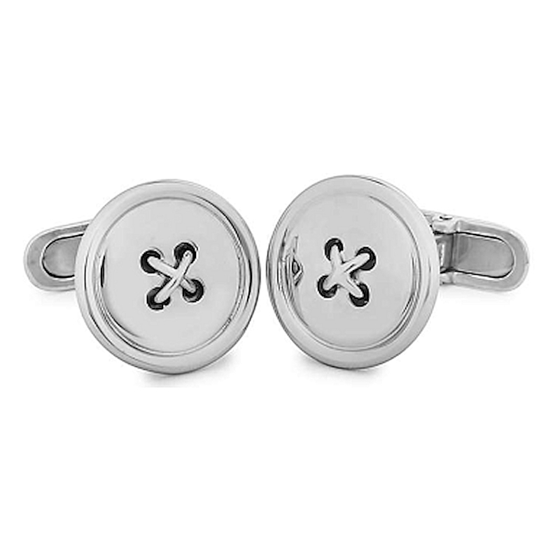 GEMELLI DA POLSO IN ARGENTO 925 MILL. CON FORMA DI BOTTONE