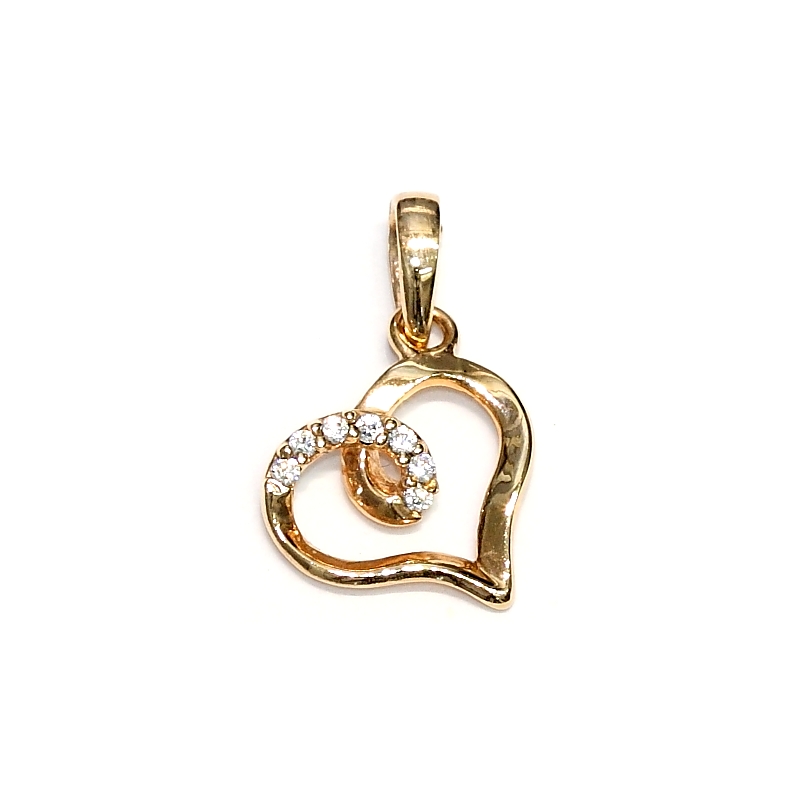 18 Kt Rose Gold Heart with Cubic Zirconia