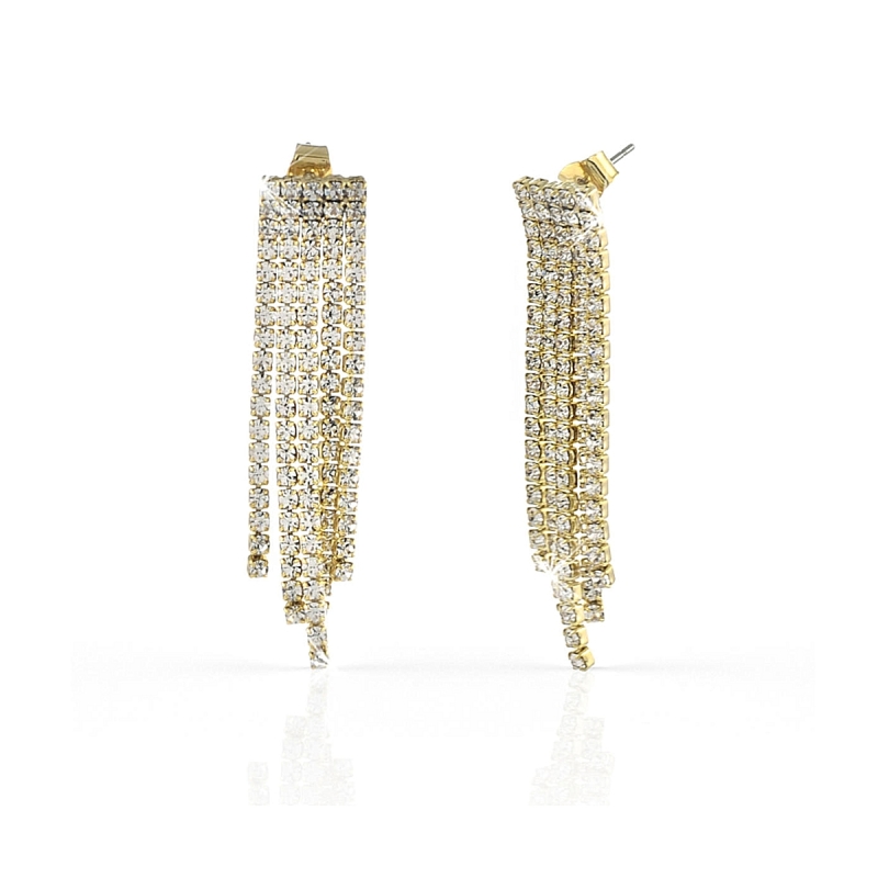 UNOAERRE - Yellow Bronze Earrings with cubic zirconia