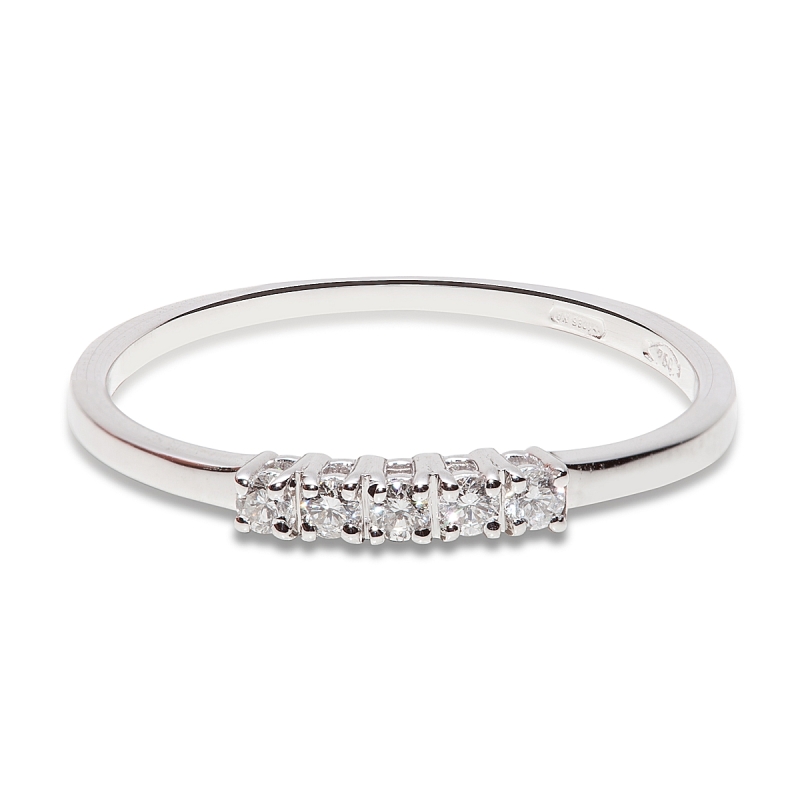 18 Kt. White Gold Ring with 0,12 Ct. Natural Diamonds