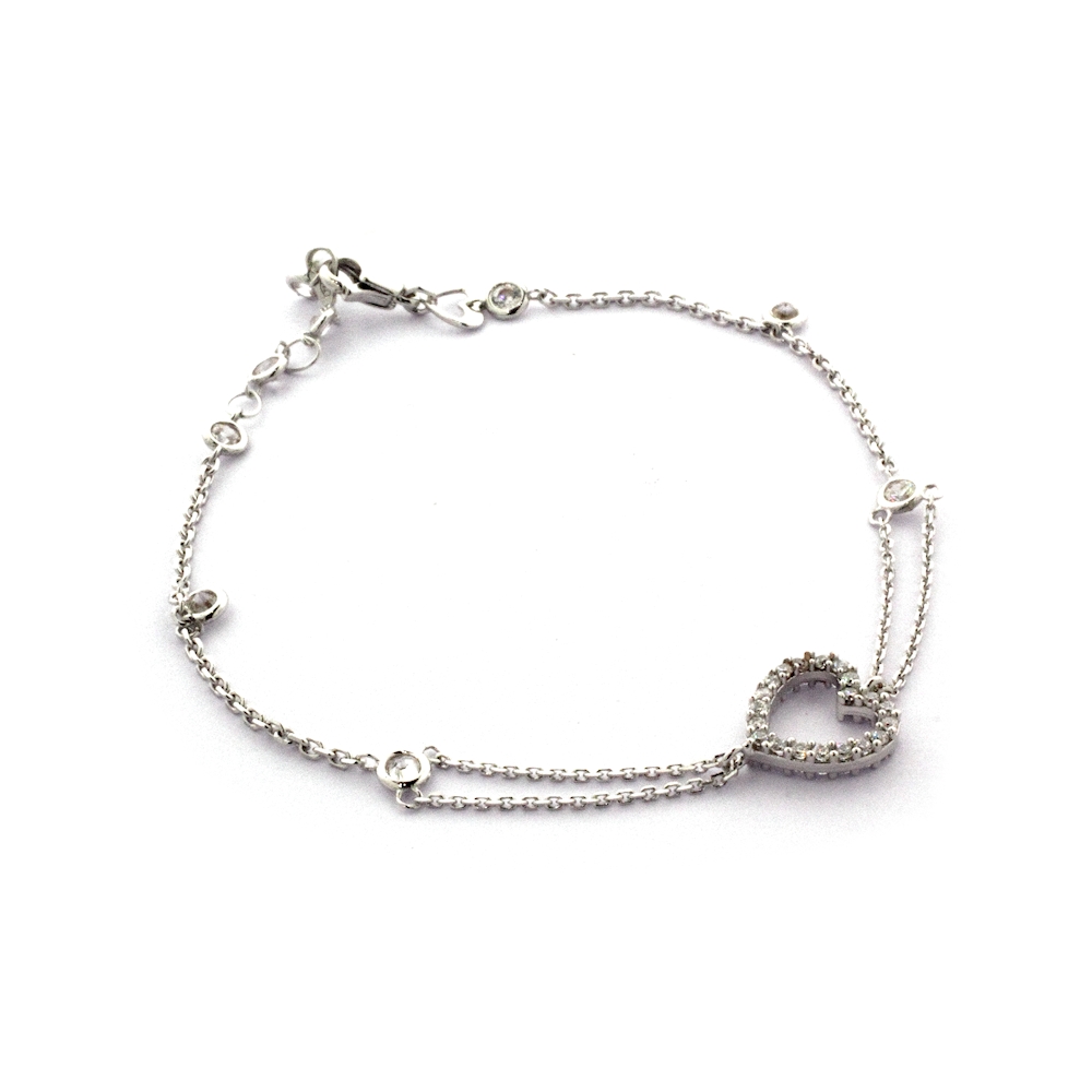 18 Kt. 750 mill. White Gold Bracelet with Cubic Zirconia - 19 Cm