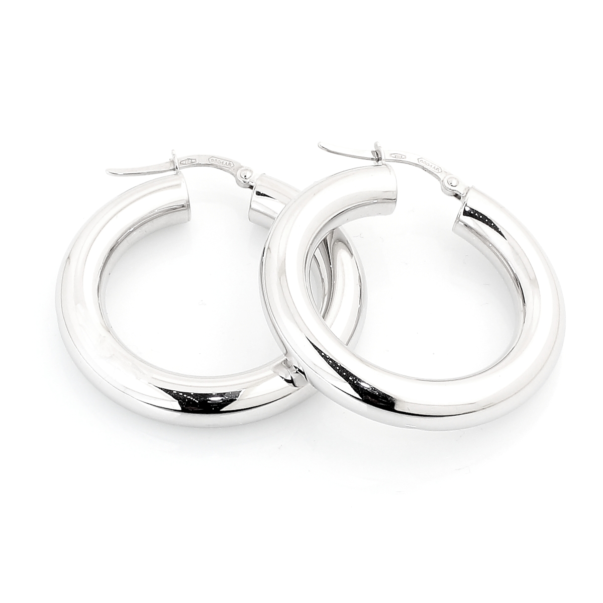 18 Kt White Gold Earrings ( Diameter 3 Cm )