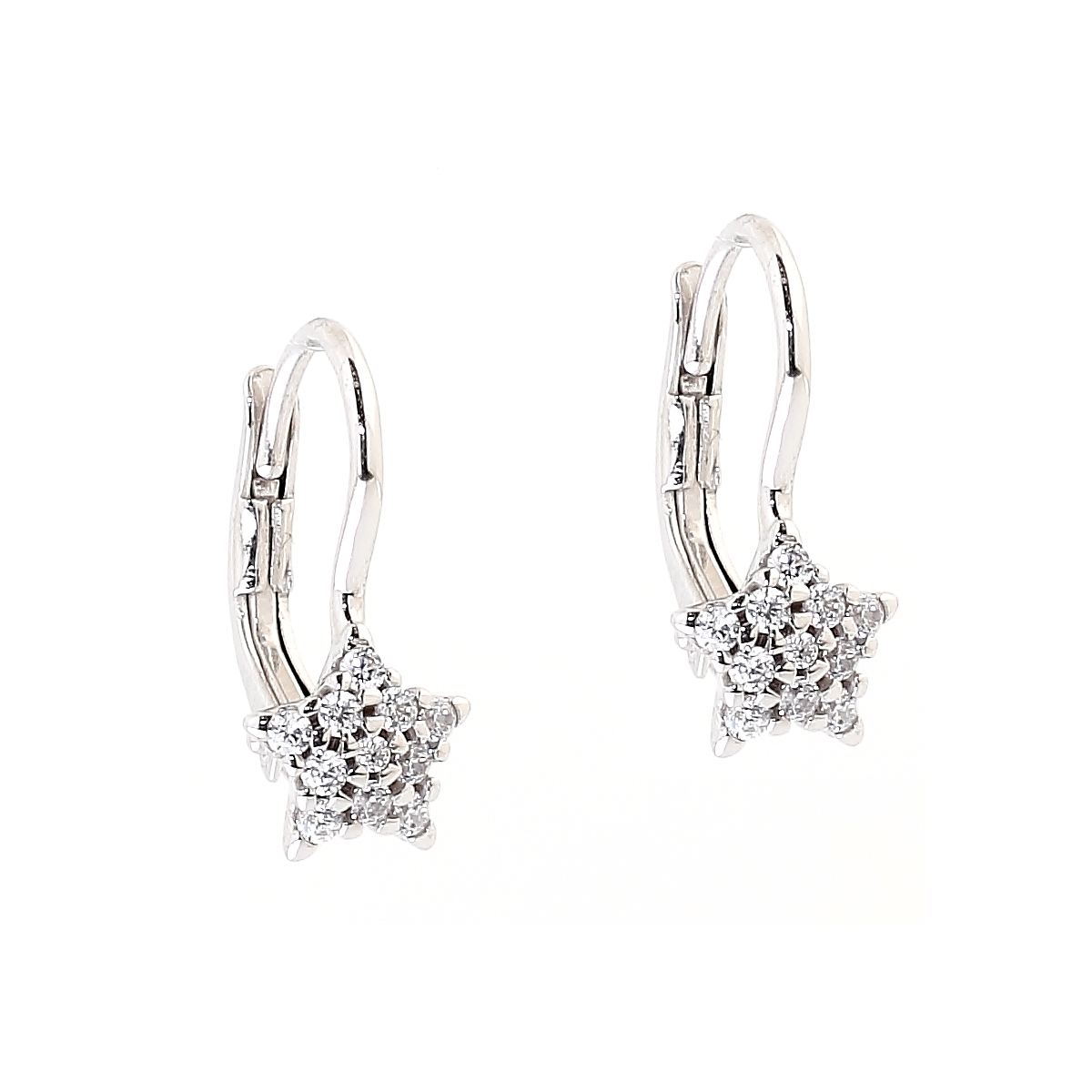 18 Kt White Gold Earrings with Cubic Zirconia