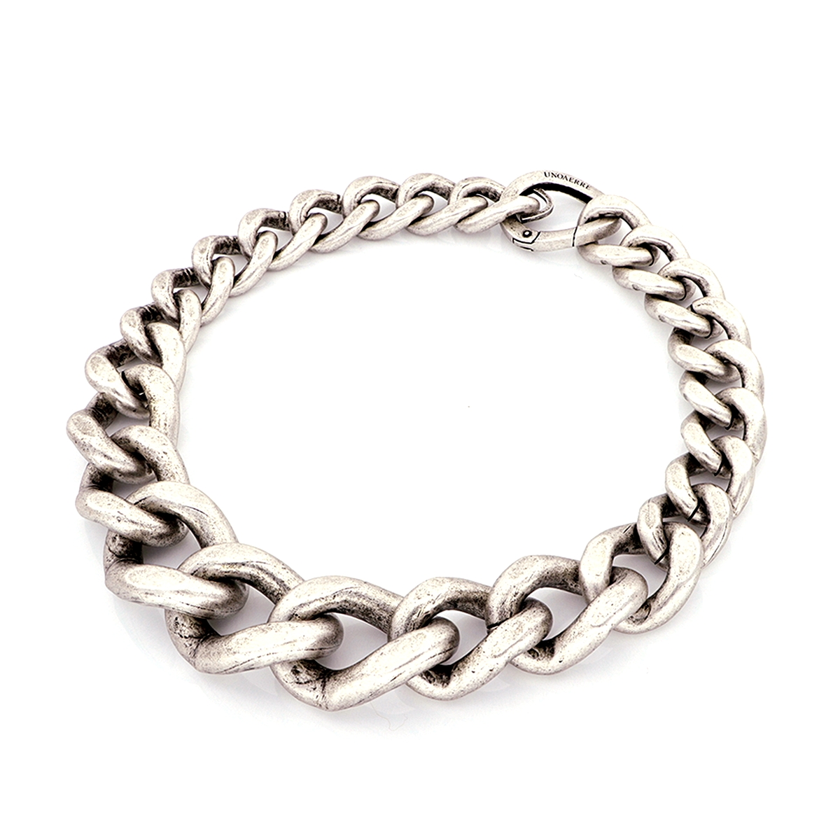 UNOAERRE - Collana in Bronzo Grumette Bianca Sabbiata