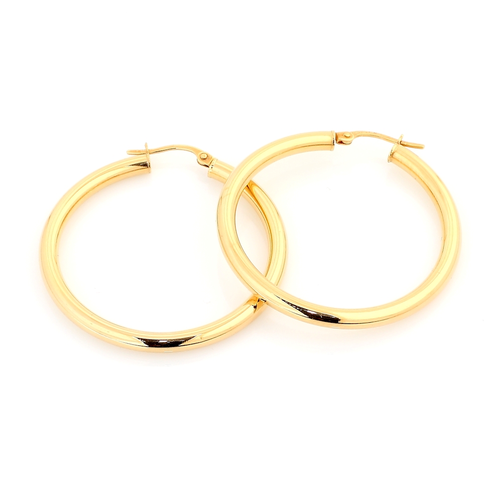 18 Kt Yellow Gold Earrings ( Diameter 2,5 Cm )