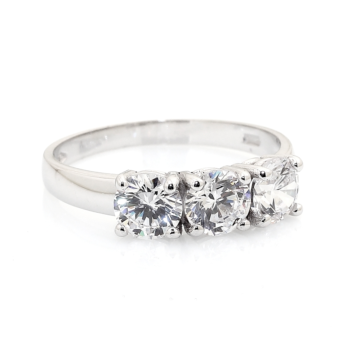 750 Mill. White Gold Ring with Cubic Zirconia Size N-3/4