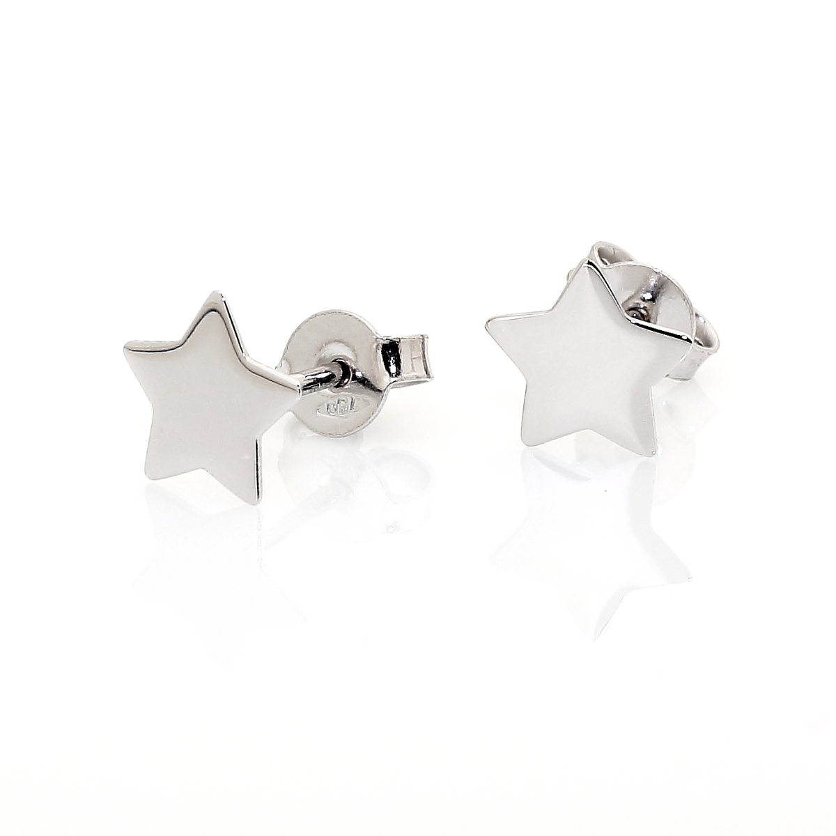 18 KT White Gold Earrings Stars