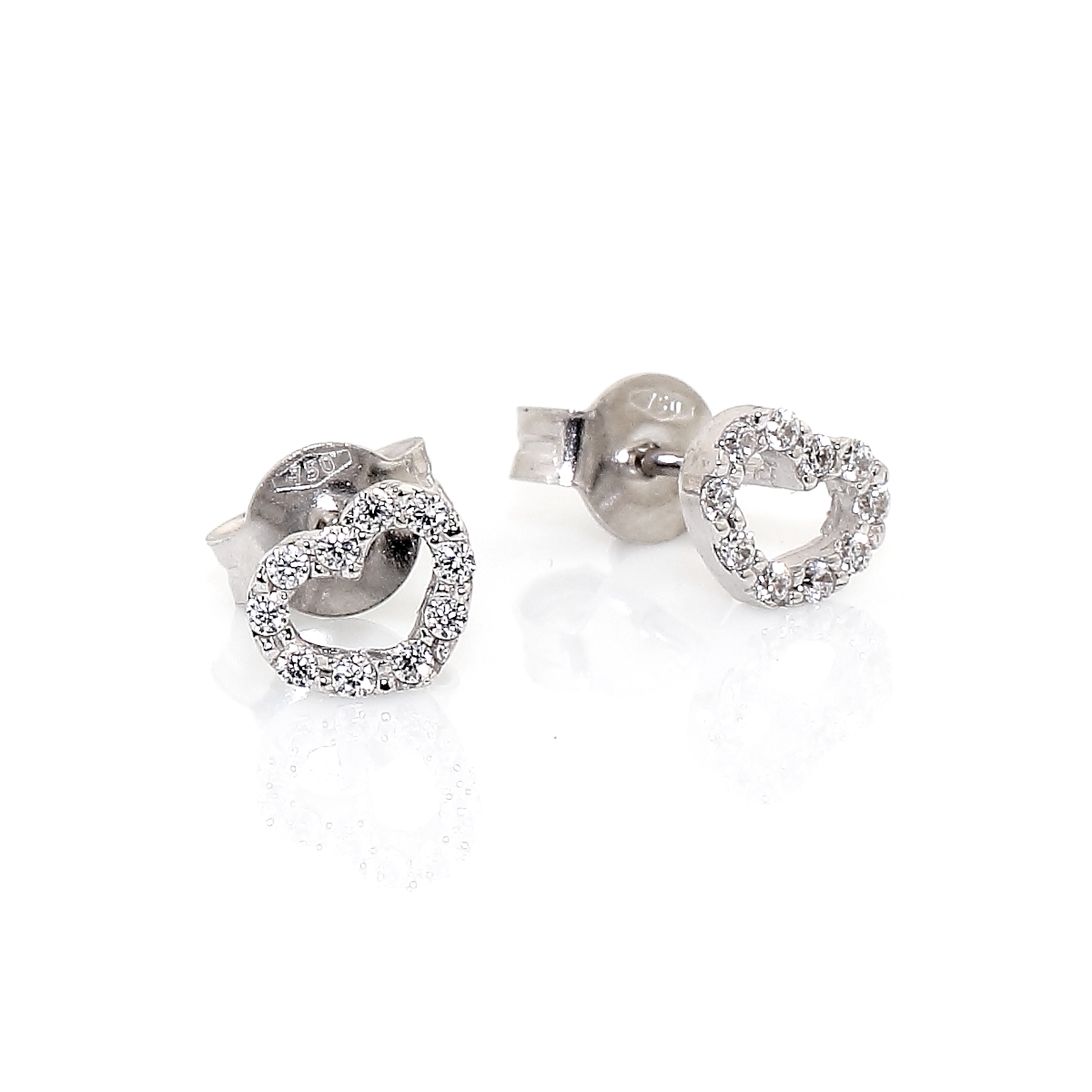 18 Kt White Gold Earrings with Cubic Zirconia