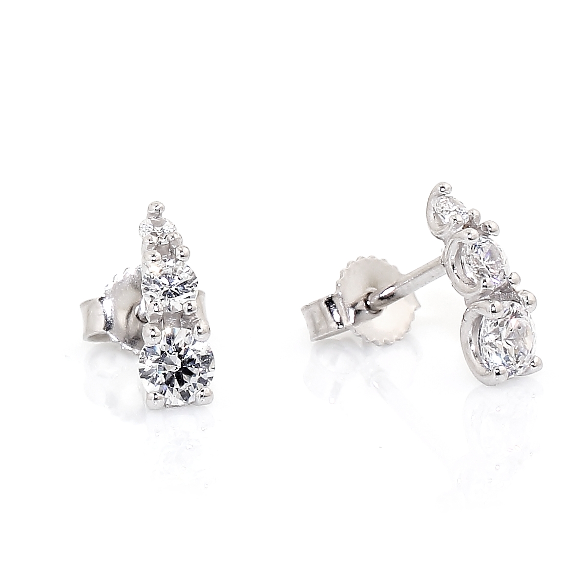 18 Kt White Gold Earrings with Cubic Zirconia
