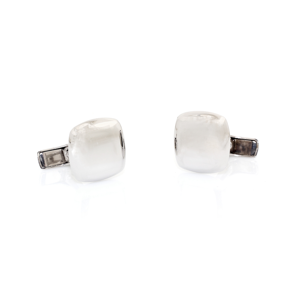 GEMELLI DA POLSO CLASSICI IN ORO BIANCO 18 KT. 750 MILL.