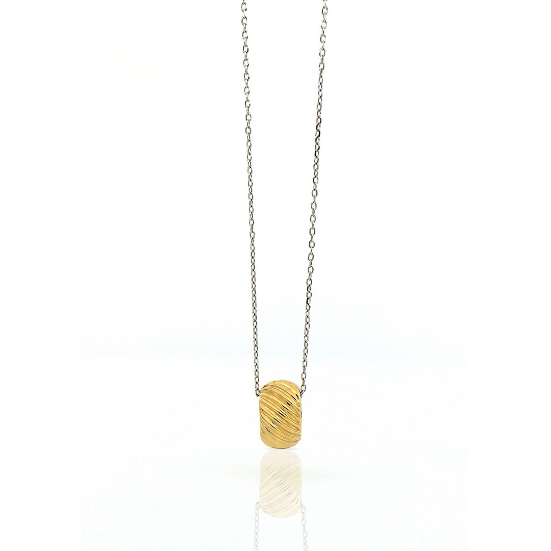 UNOAERRE - Collana in Argento Giallo e Bianco con pendente Vortice