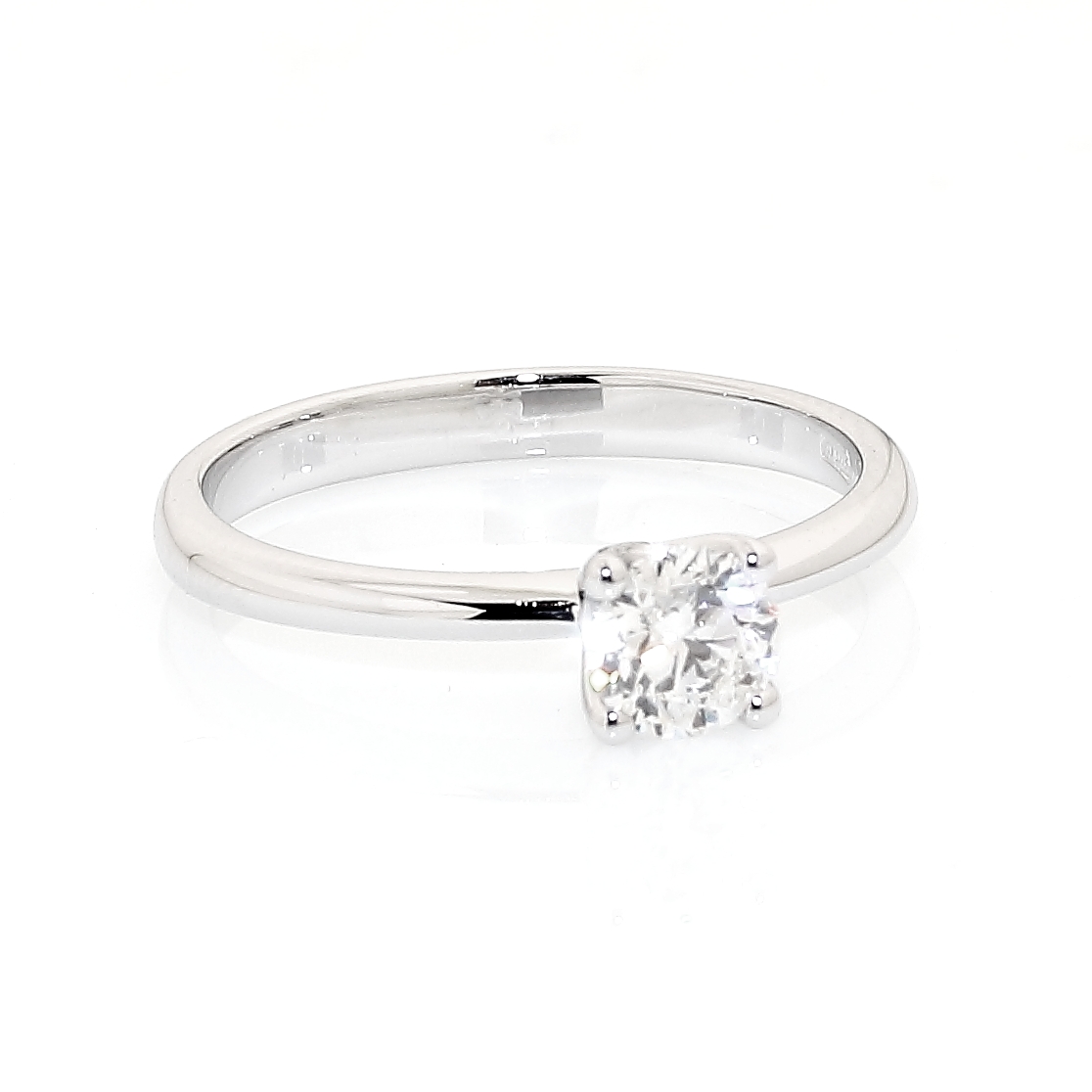 750 Mill. White Gold Ring with 0,50 Ct. F-Vs Diamond
