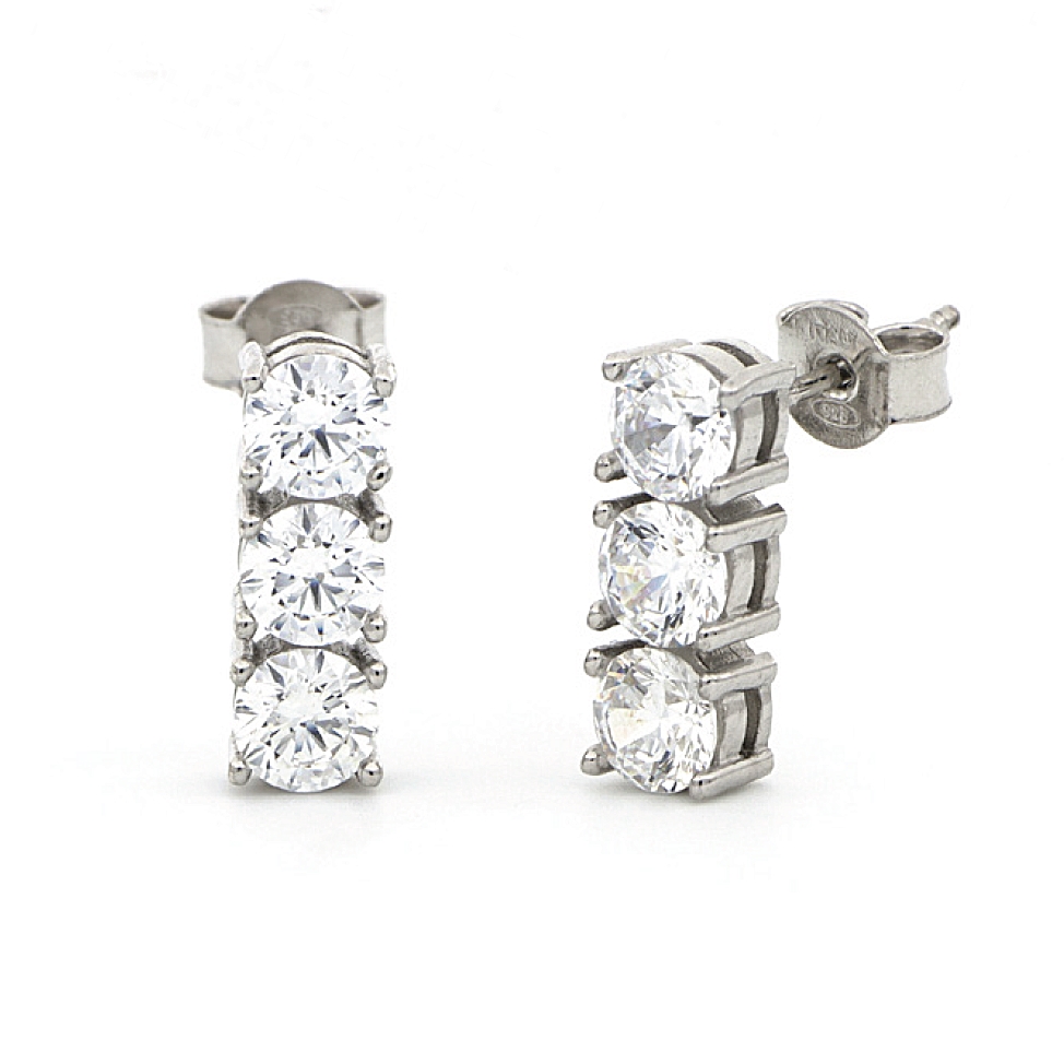 UNOAERRE - White Silver Earrings