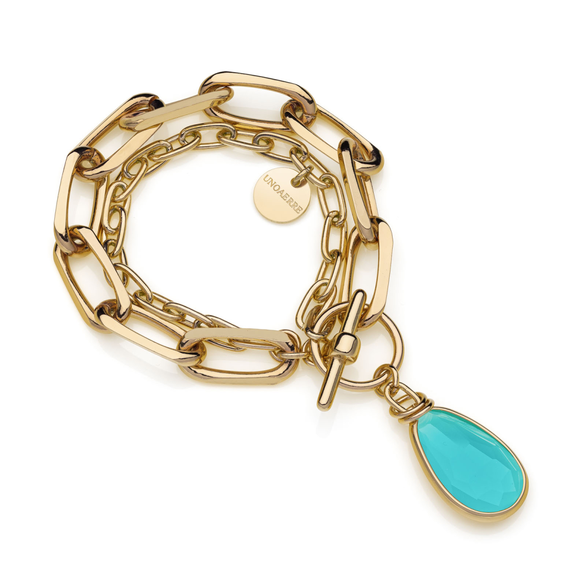 UNOAERRE - Gold Bronze Bracelet whit Stone