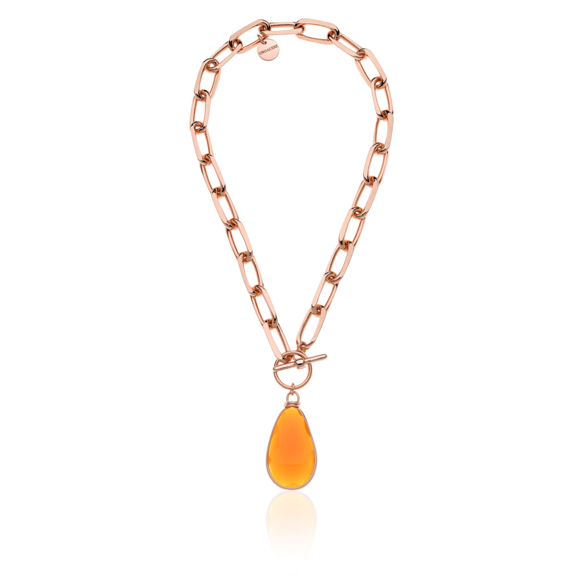UNOAERRE - Collana in Bronzo Rosa con Pietra