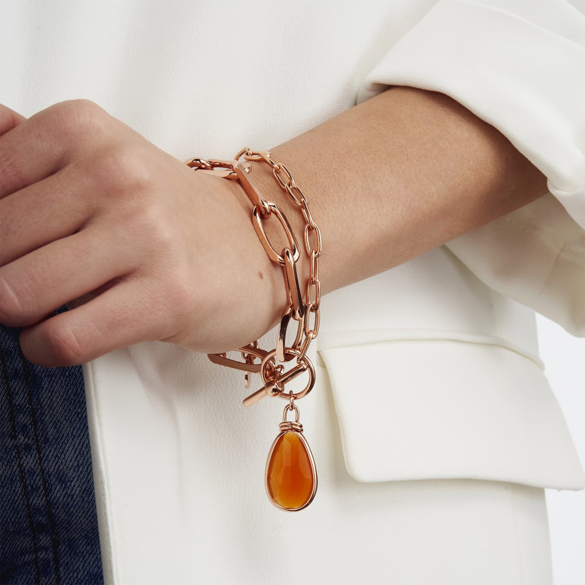 UNOAERRE - Rose Brass Bracelet whit Stone
