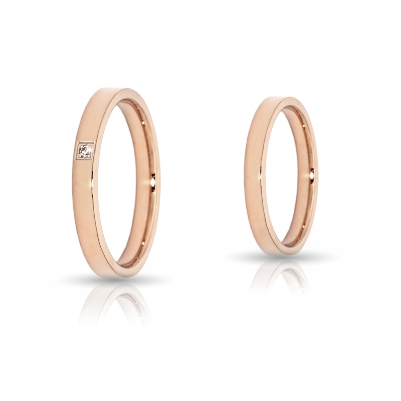 Rose Gold Wedding Ring Mod. Viola mm. 3