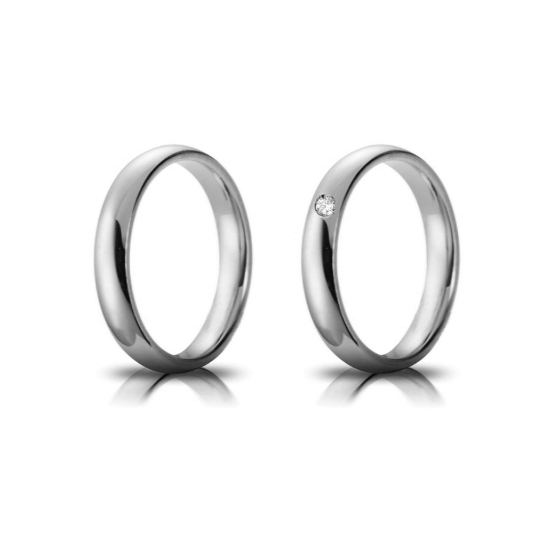 White Gold Wedding Ring mod. Confort mm. 4