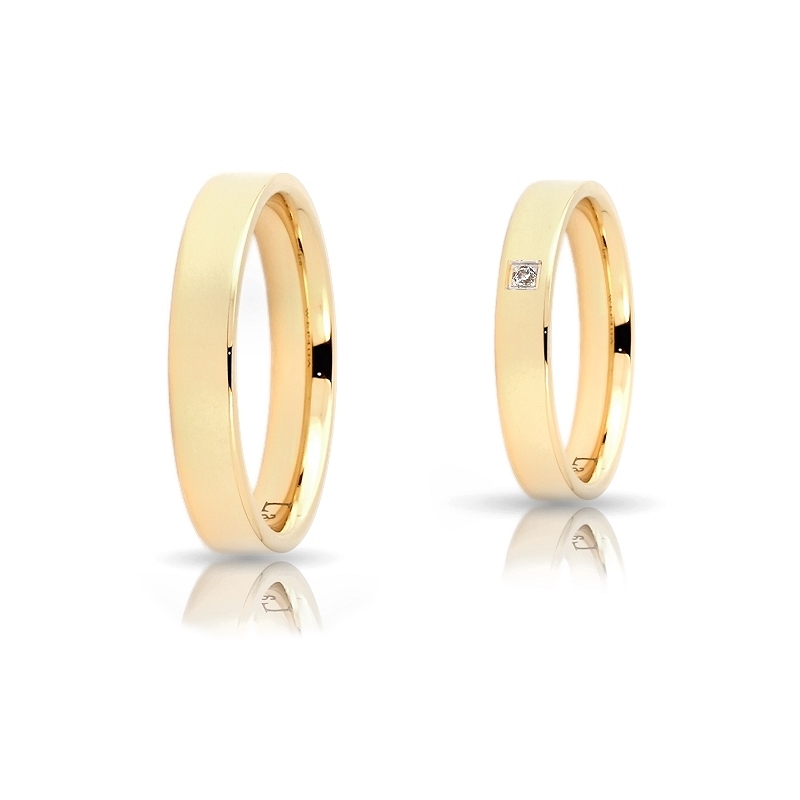 Yellow Gold Wedding Ring mod. Virginia mm. 4