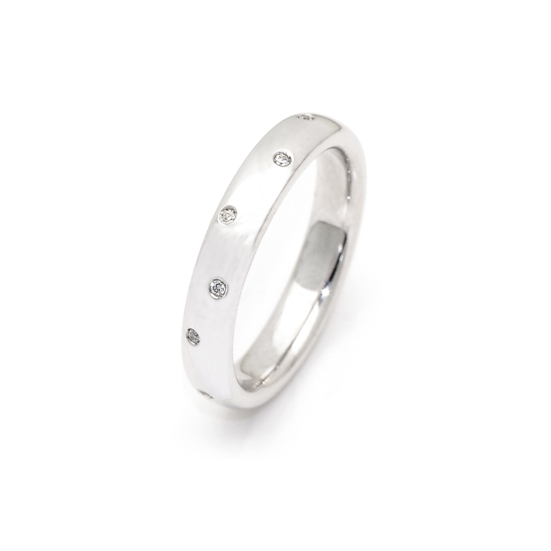 White Gold Engagement Ring mod. Parigi mm. 3,8