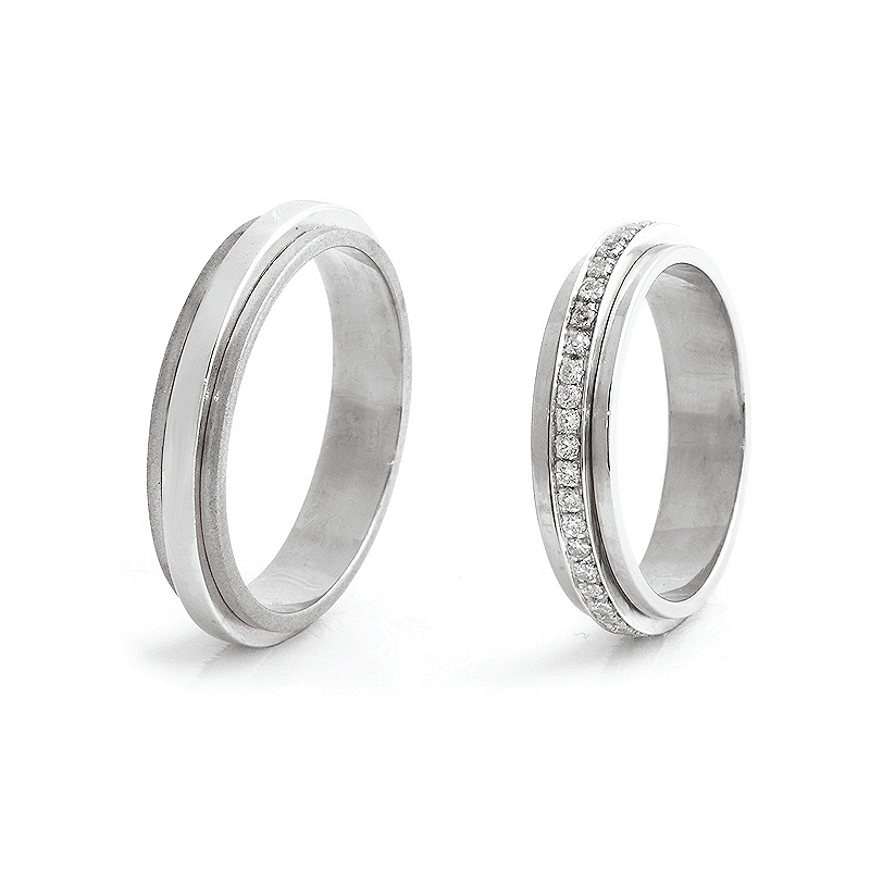 White Gold Engagement Ring mod. Seoul mm. 4