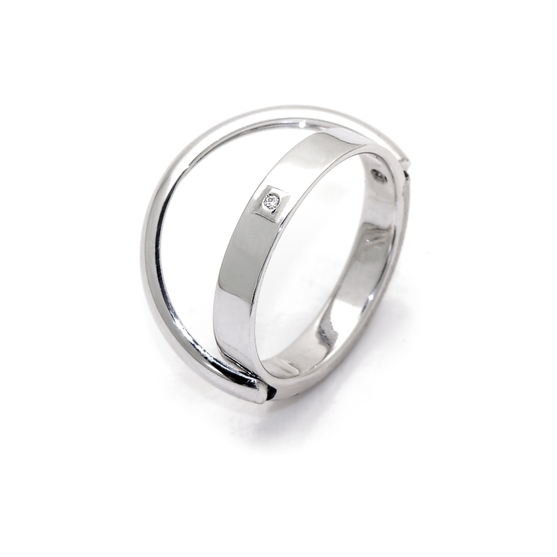 White Gold Engagement Ring mod. Creta mm. 3,8