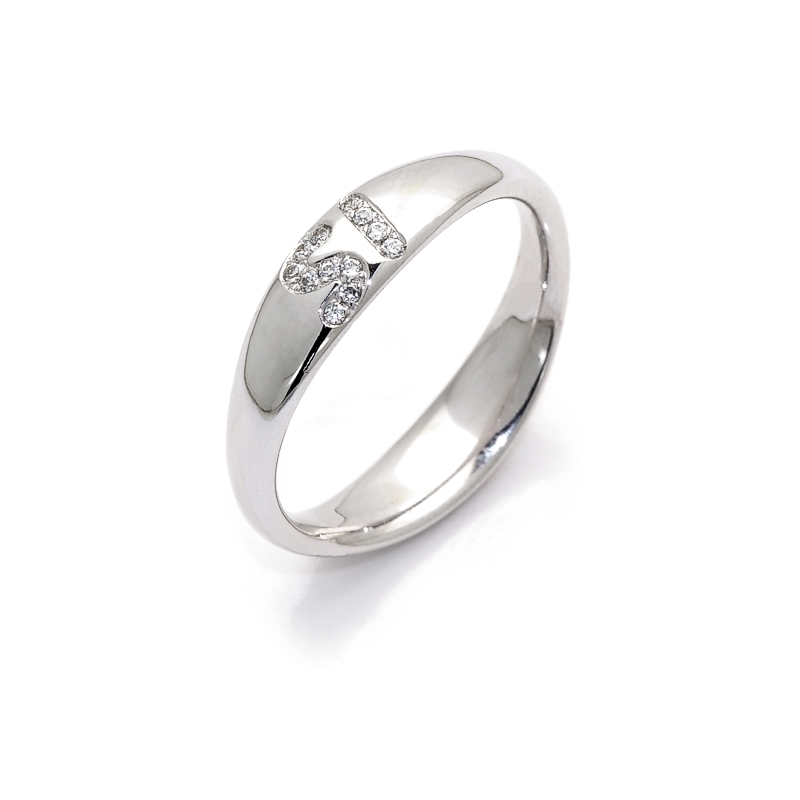 White Gold Engagement Ring mod. Corfù mm. 5