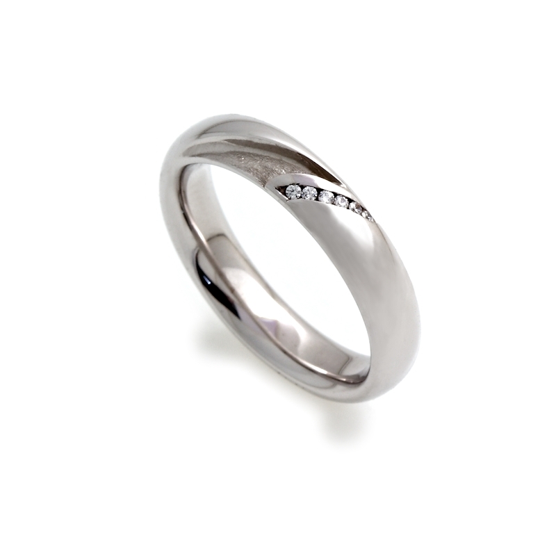 White Gold Engagement Ring mod. Capri mm. 4,1