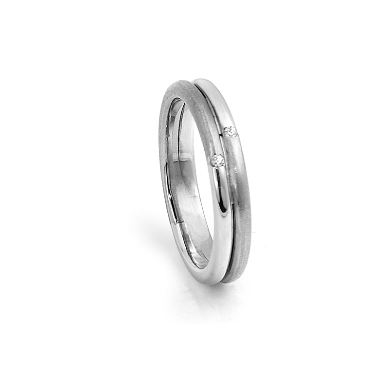 White Gold Engagement Ring mod. Marsiglia mm. 3,7