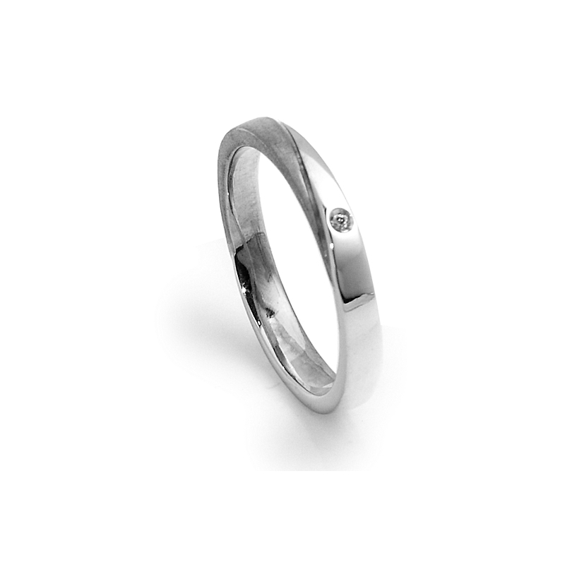 White Gold Engagement Ring mod. Vienna mm. 2,9