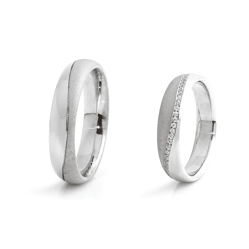 White Gold Engagement Ring mod. Singapore mm. 4,40